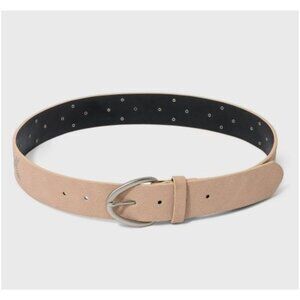 Universal Thread Women’s Small Beige Beaded Belt with Brush Nickel Accent